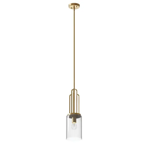 Kimrose One Light Mini Pendant in Brushed Natural Brass