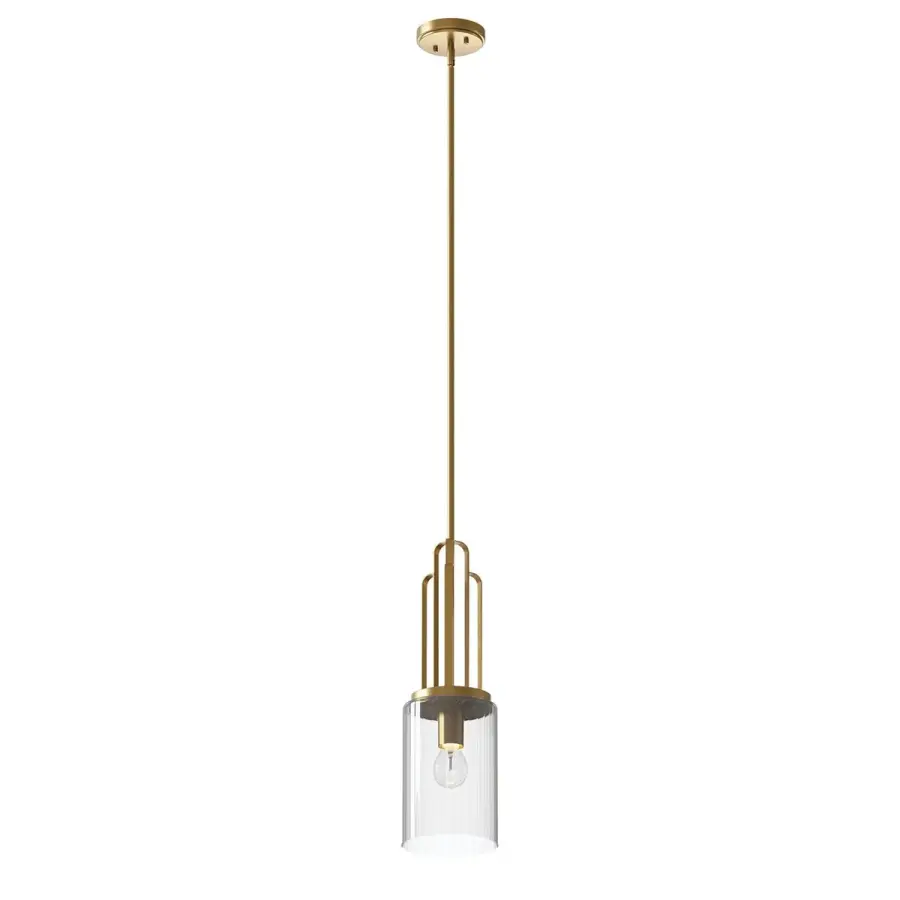 Kimrose One Light Mini Pendant in Brushed Natural Brass