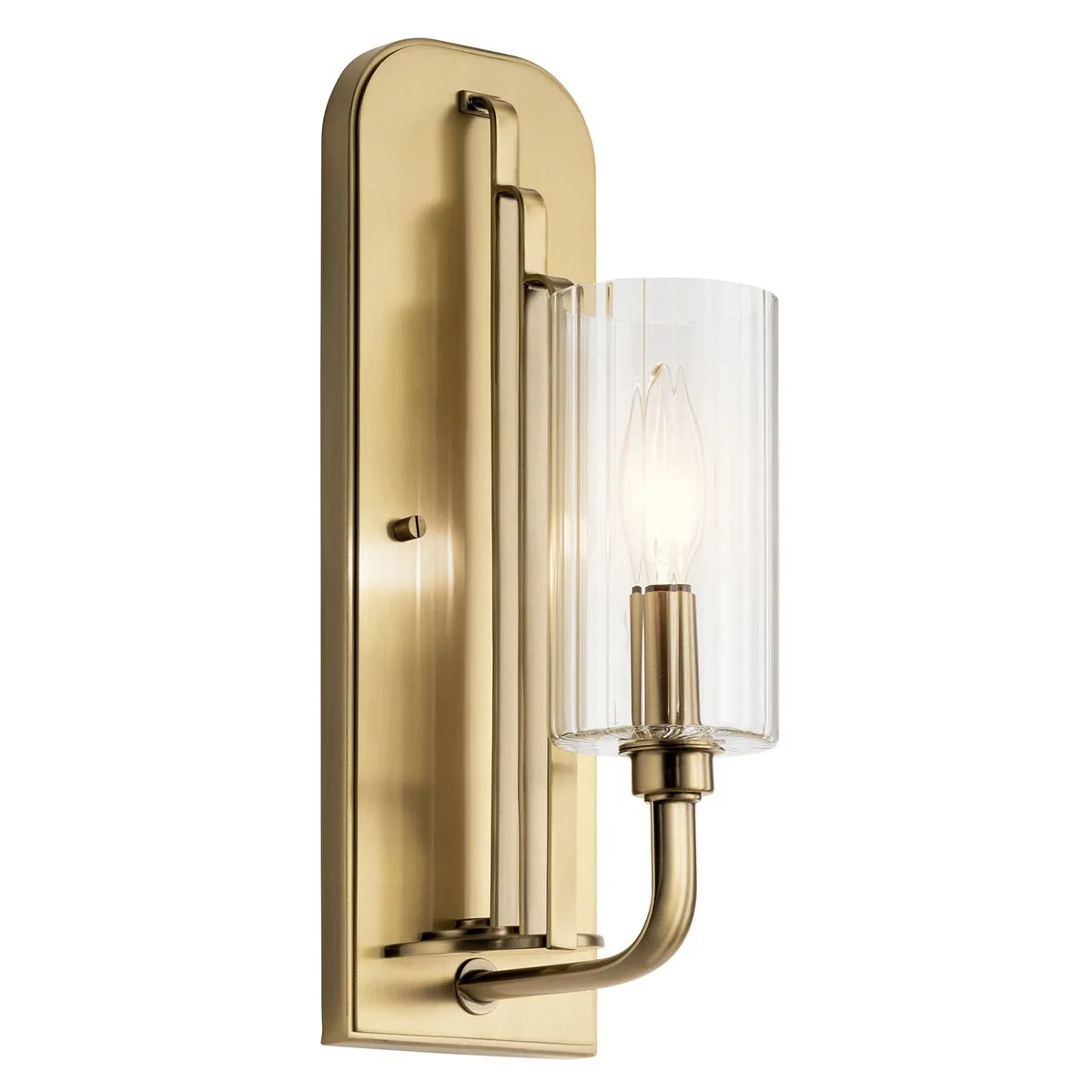 Kimrose One Light Wall Sconce in Brushed Natural Brass