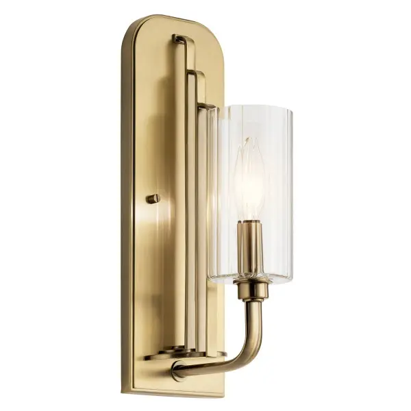 Kimrose One Light Wall Sconce in Brushed Natural Brass