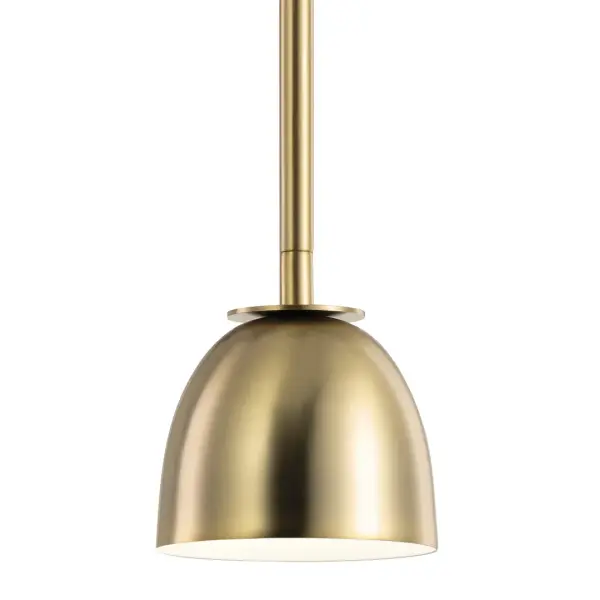 The Baland Mini Pendant delivers contemporary style in a compact 4-inch design. Its brushed natural brass finish and metal dome shade create focused task lighting ideal for small spaces or grouped installations.