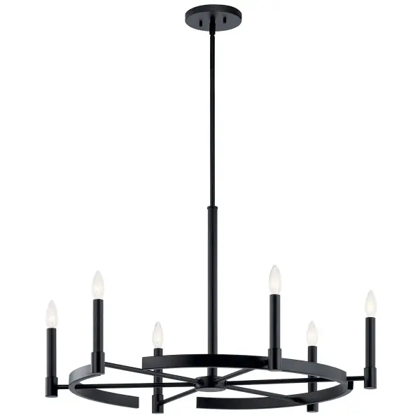 Tolani Six Light Chandelier in Black