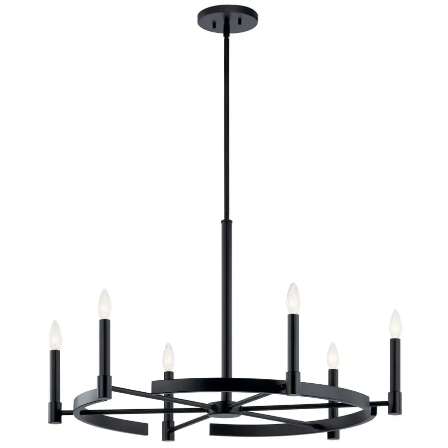 Tolani Six Light Chandelier in Black