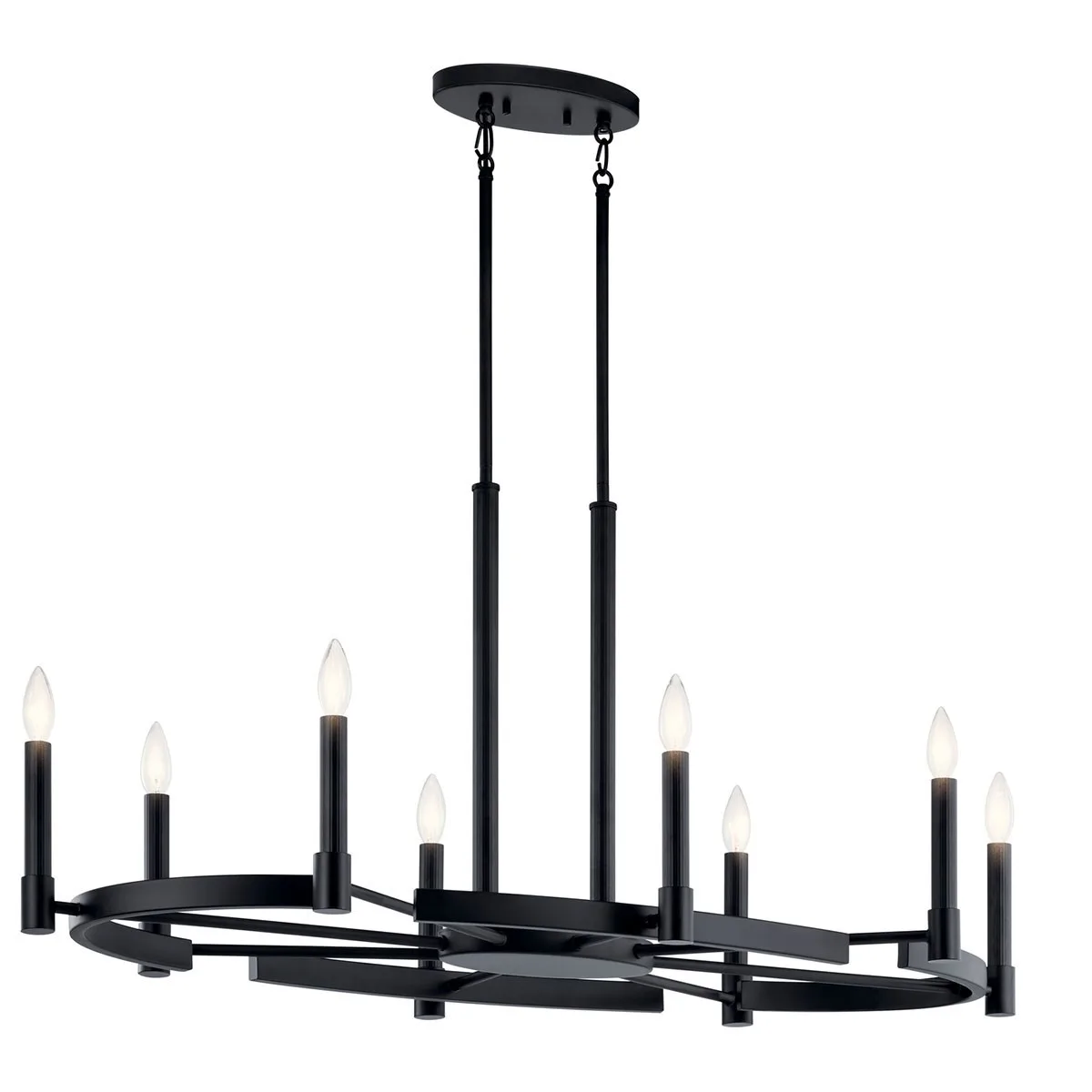 Tolani 8-Light Oval Chandelier in Black