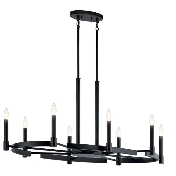 Tolani 8-Light Oval Chandelier in Black