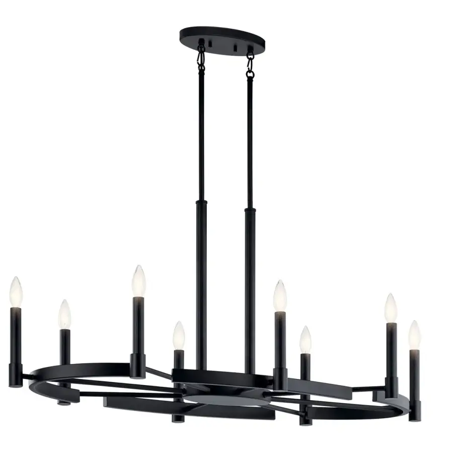Tolani 8-Light Oval Chandelier in Black
