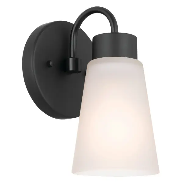 Erma One Light Wall Sconce in Black