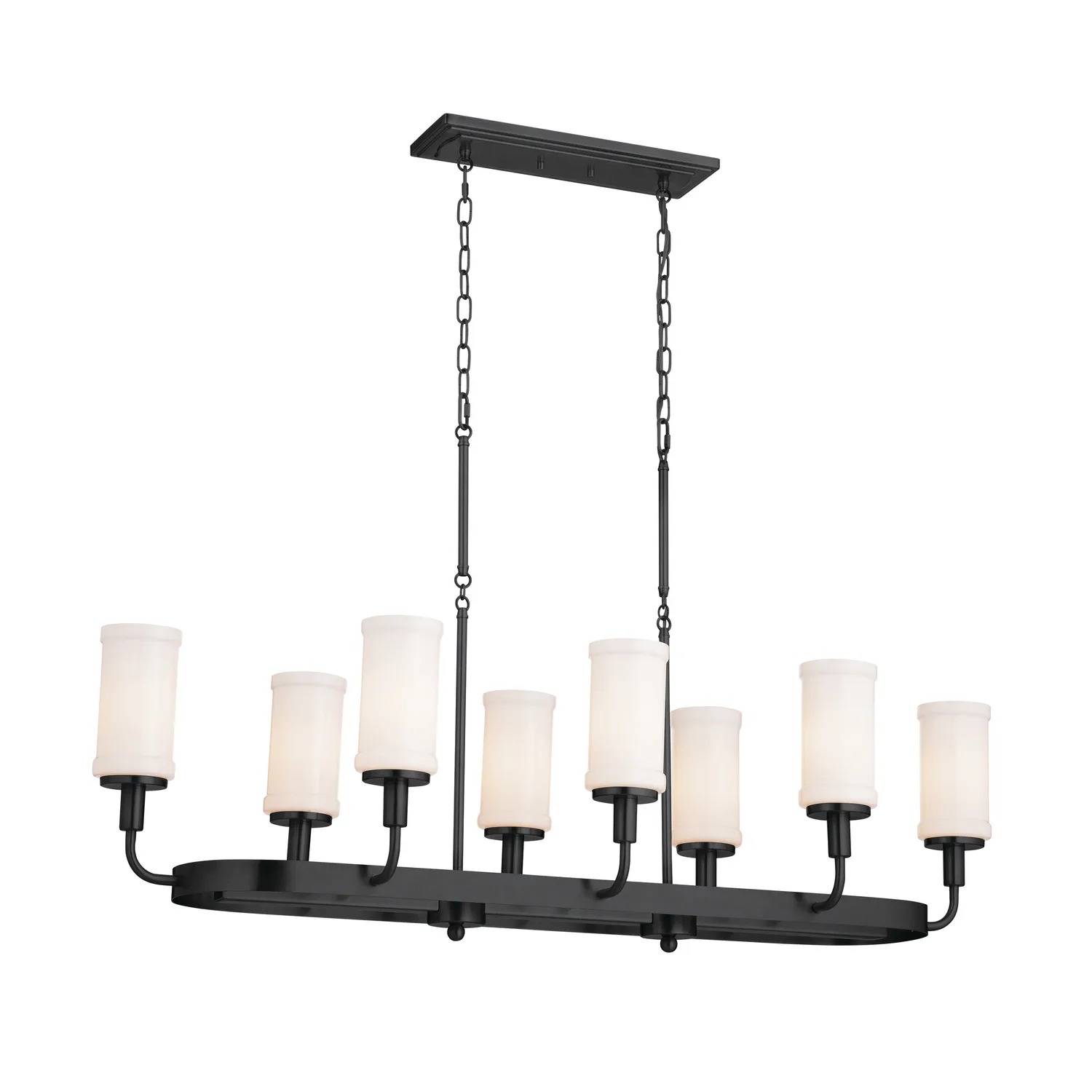 Vetivene 8-Light Linear Chandelier in Textured Black
