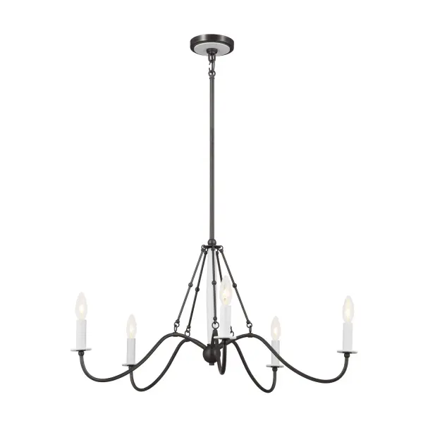 Freesia 5-Light Chandelier in Anvil Iron