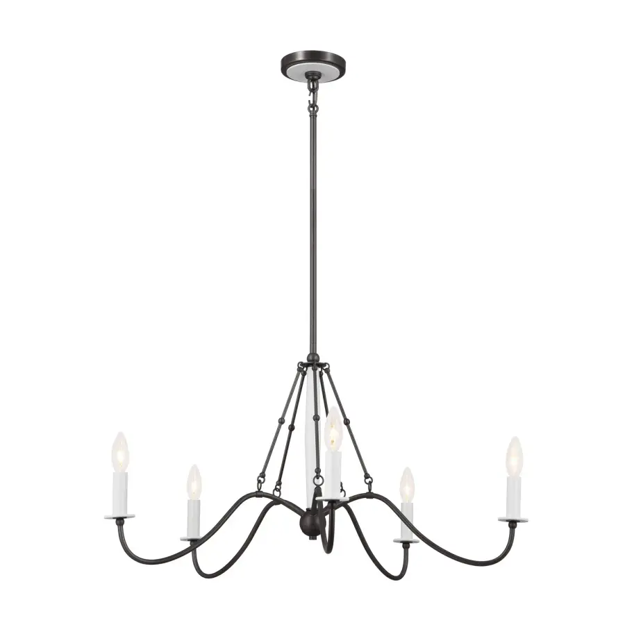 Freesia 5-Light Chandelier in Anvil Iron