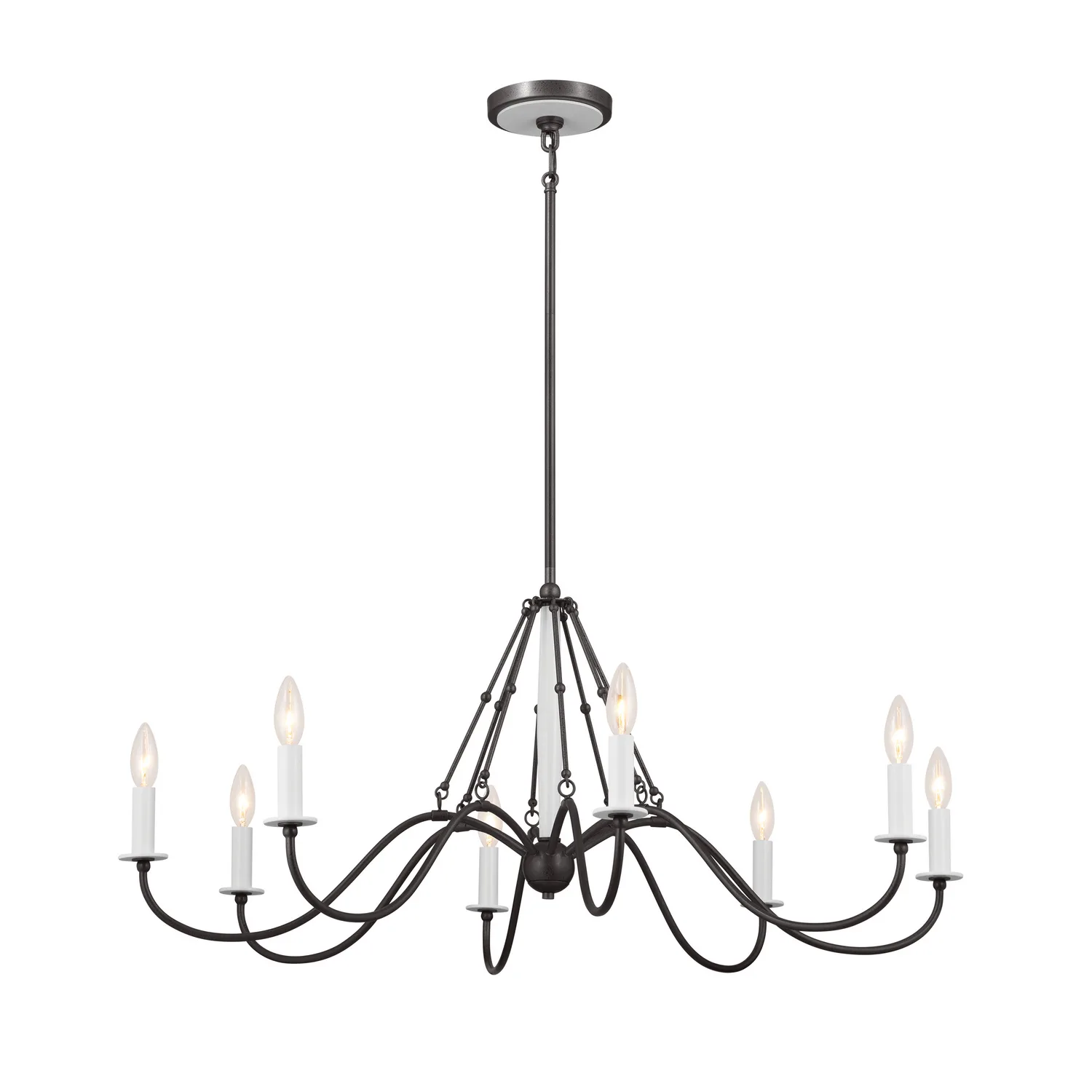 Freesia 8-Light Chandelier in Anvil Iron