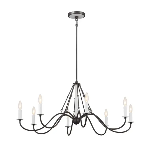 Freesia 8-Light Chandelier in Anvil Iron