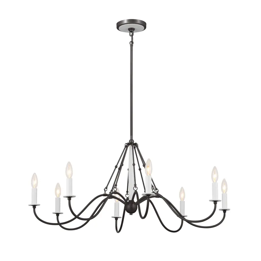 Freesia 8-Light Chandelier in Anvil Iron
