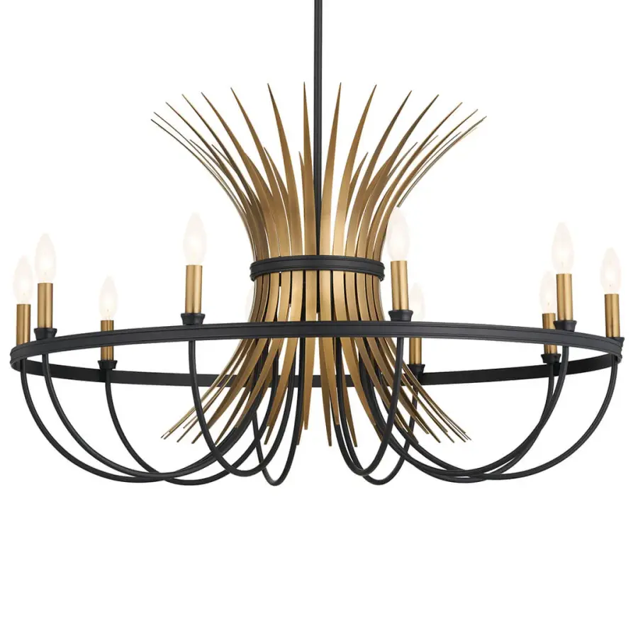 Bold 10-Light Statement Chandelier with Mixed Metal Finish - Image 1