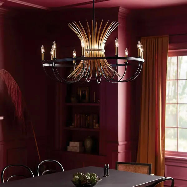 Bold 10-Light Statement Chandelier with Mixed Metal Finish - Image 5