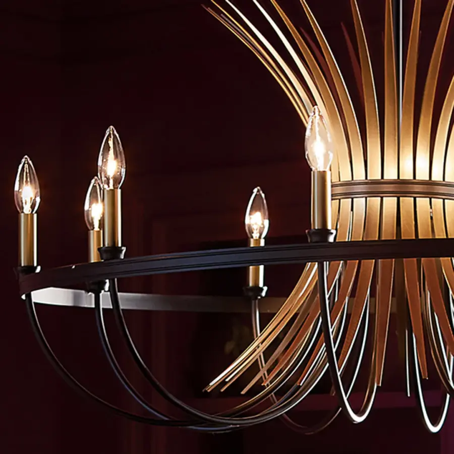 Bold 10-Light Statement Chandelier with Mixed Metal Finish - Image 6