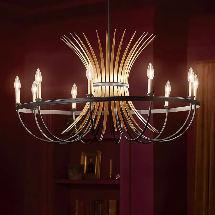 Bold 10-Light Statement Chandelier with Mixed Metal Finish - Image 7