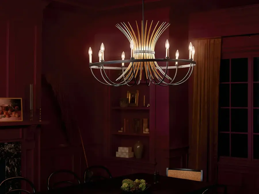 Bold 10-Light Statement Chandelier with Mixed Metal Finish - Image 9