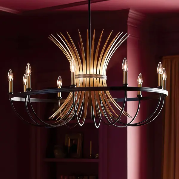 Bold 10-Light Statement Chandelier with Mixed Metal Finish - Image 10