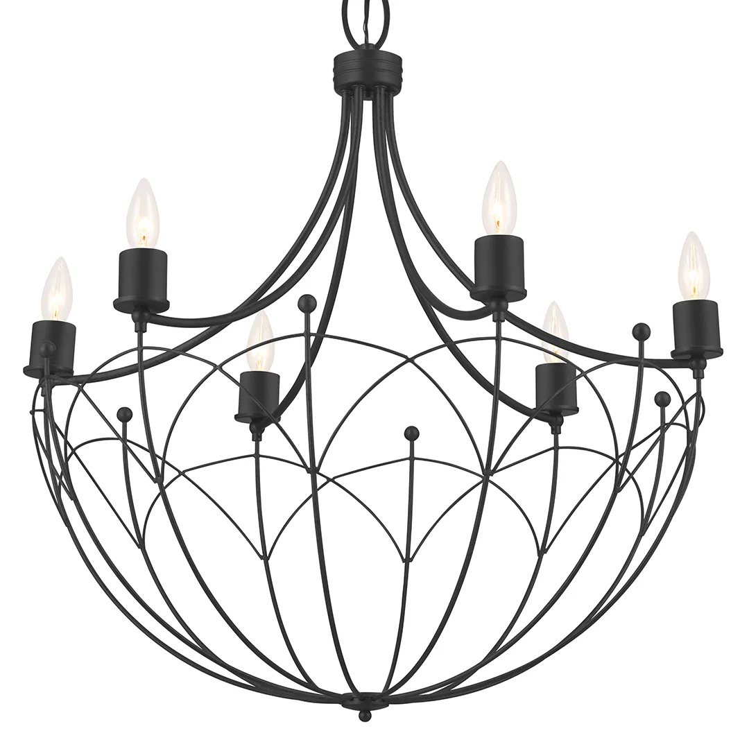 Topiary 6-Light Chandelier in Textured Black