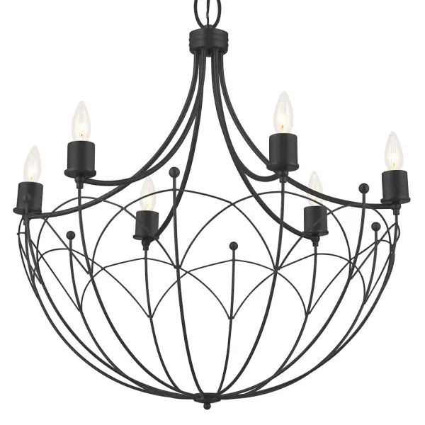Topiary 6-Light Chandelier in Textured Black - Image 1