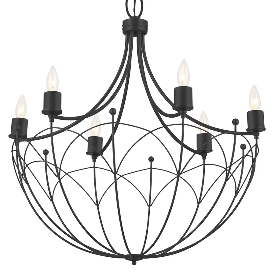 Topiary 6-Light Chandelier in Textured Black - Image 1