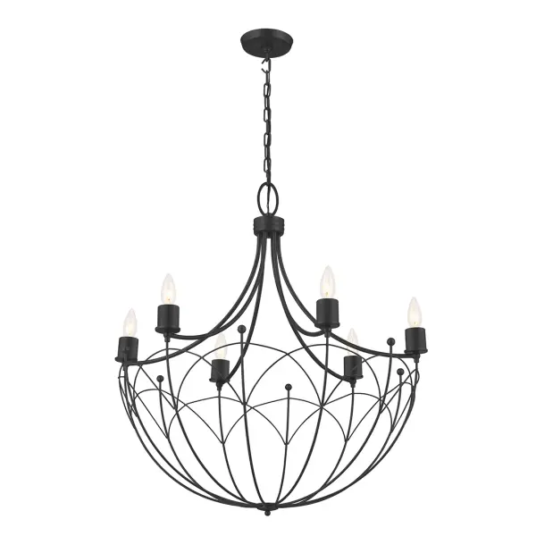 Topiary 6-Light Chandelier in Textured Black - Image 2