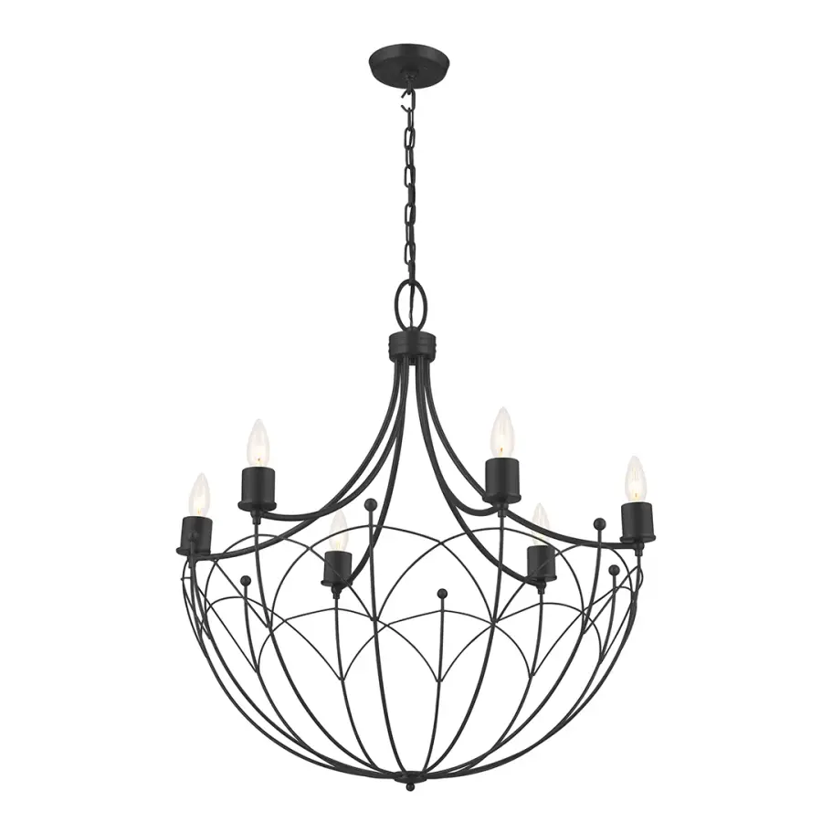 Topiary 6-Light Chandelier in Textured Black - Image 2