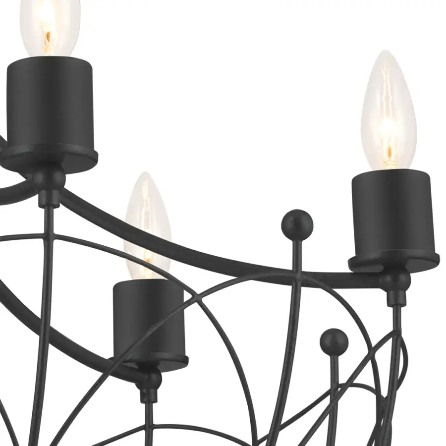 Topiary 6-Light Chandelier in Textured Black - Image 3