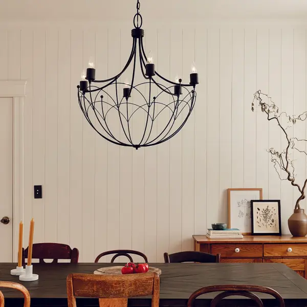 Topiary 6-Light Chandelier in Textured Black - Image 5