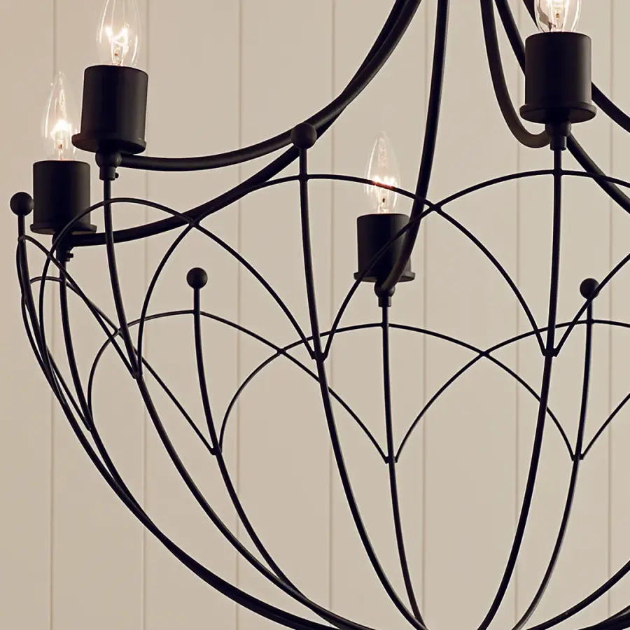 Topiary 6-Light Chandelier in Textured Black - Image 6