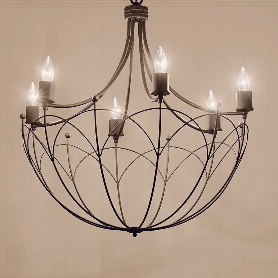 Topiary 6-Light Chandelier in Textured Black - Image 7