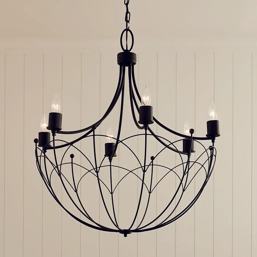 Topiary 6-Light Chandelier in Textured Black - Image 10