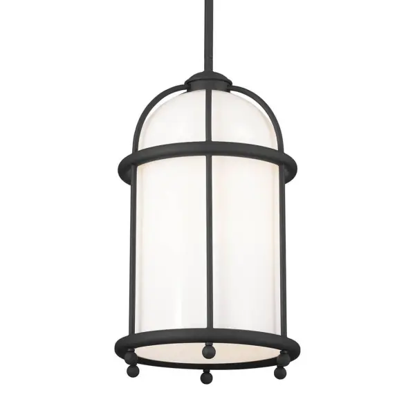 The Topiary pendant delivers modern sophistication in a compact 10.25-inch profile. Its textured black steel finish adds depth and character while maintaining a clean, minimalist aesthetic suitable for various interior styles.