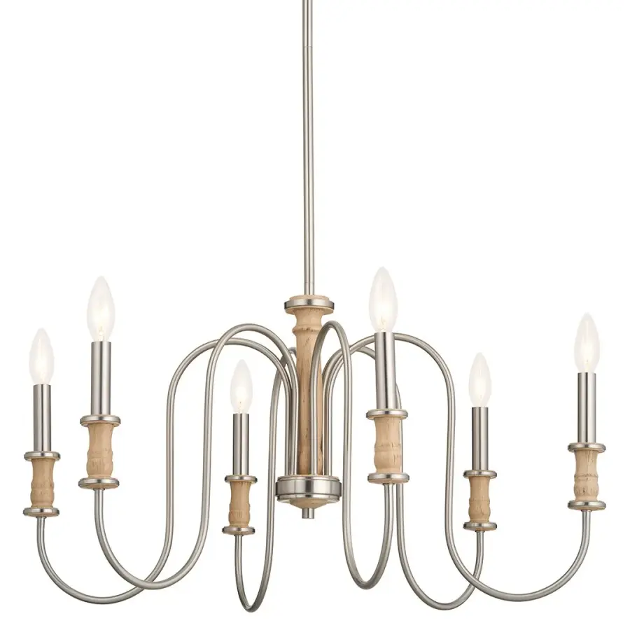 Karthe 6-Light Chandelier in Brushed Nickel - Image 1