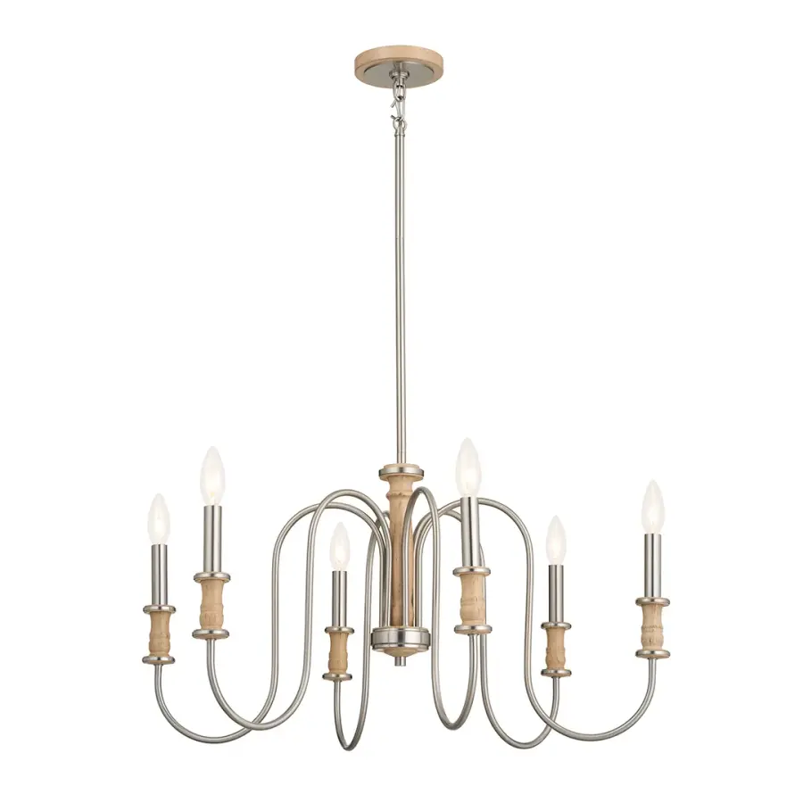Karthe 6-Light Chandelier in Brushed Nickel - Image 2
