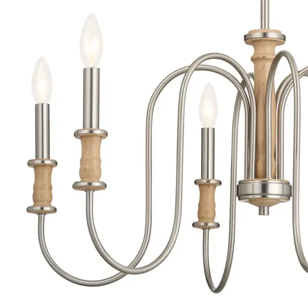 Karthe 6-Light Chandelier in Brushed Nickel - Image 3