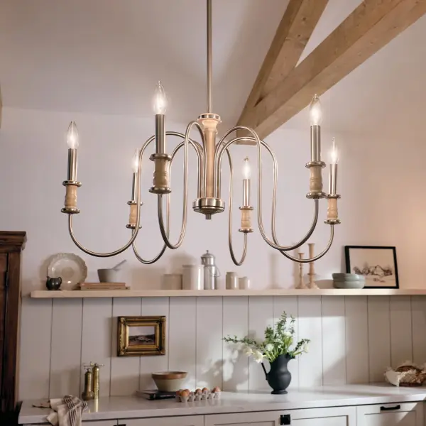 Karthe 6-Light Chandelier in Brushed Nickel - Image 5