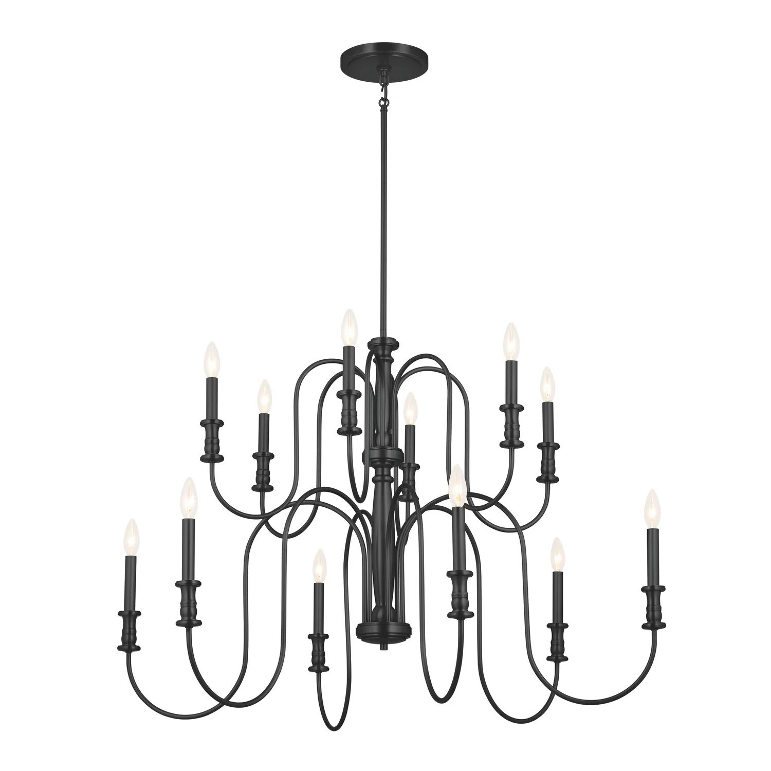 Karthe 12-Light Chandelier in Black