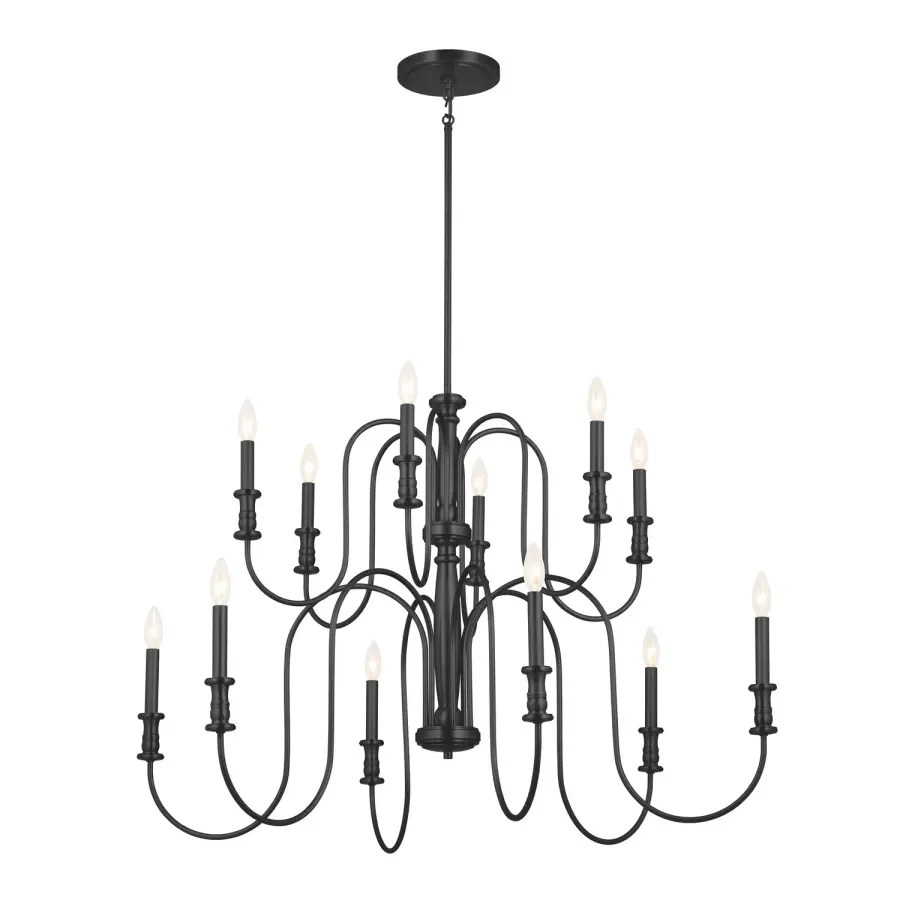 Karthe 12-Light Chandelier in Black