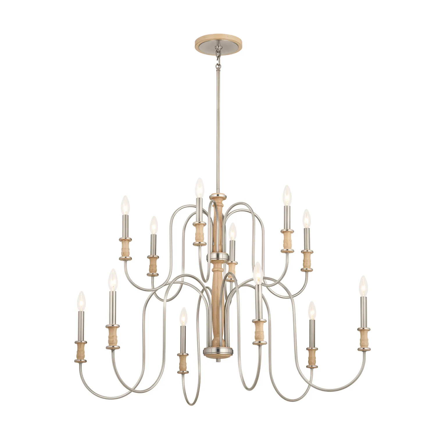 Karthe 12-Light Chandelier in Brushed Nickel