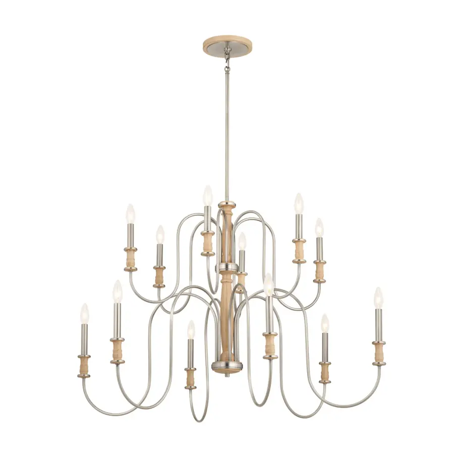 Karthe 12-Light Chandelier in Brushed Nickel