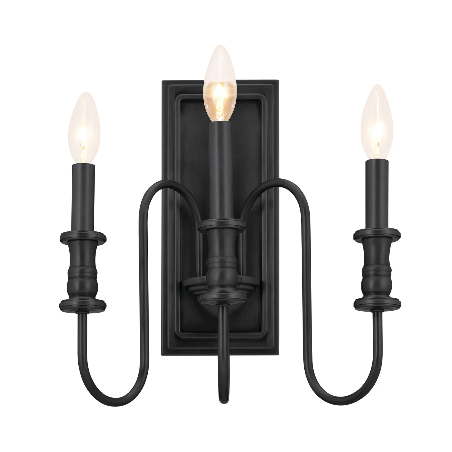Karthe Three Light Wall Sconce in Black