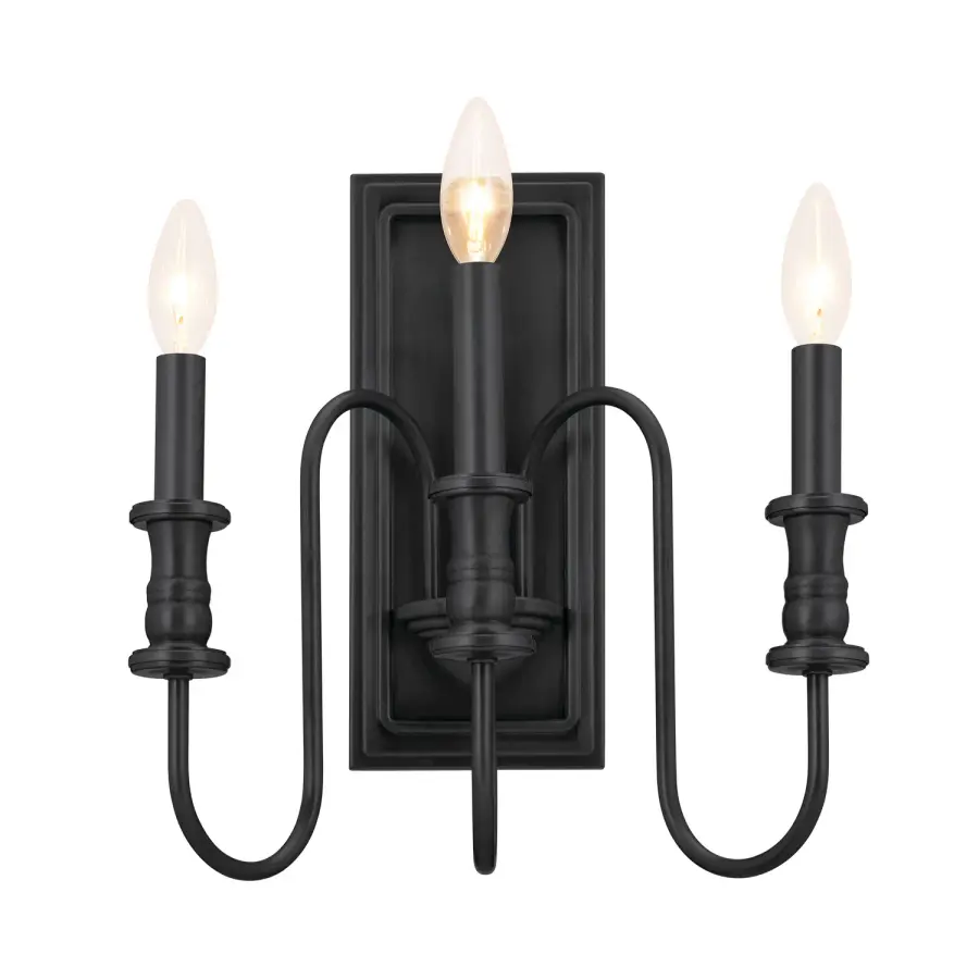Karthe Three Light Wall Sconce in Black