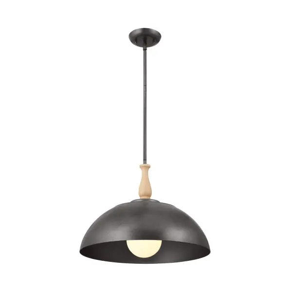 The Fira pendant brings industrial charm with its anvil iron finish and open steel frame design. At 18 inches wide, it's perfectly sized for kitchen islands and dining areas, offering both style and function with adjustable hanging height.