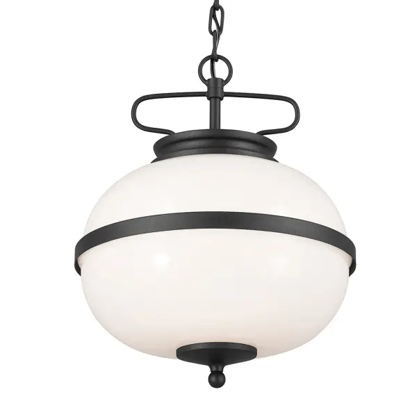 Opal 2-Light Pendant in Textured Black - Image 1