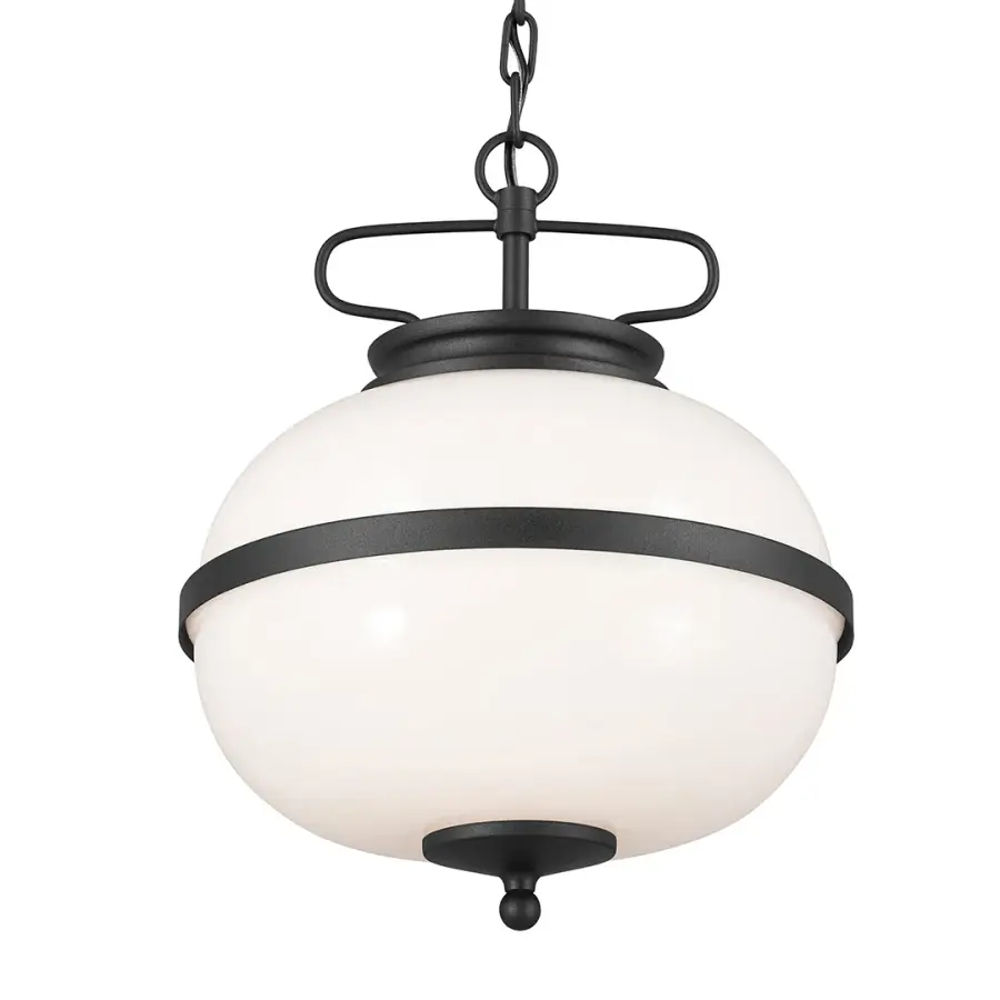 Opal 2-Light Pendant in Textured Black - Image 1