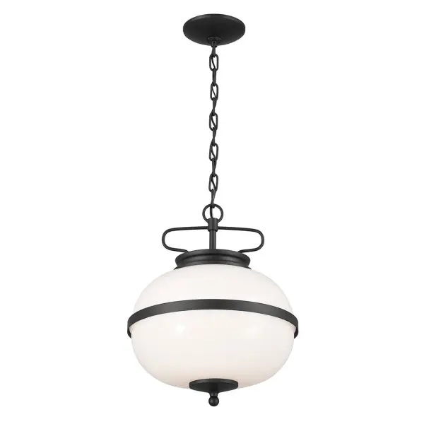 Opal 2-Light Pendant in Textured Black - Image 2