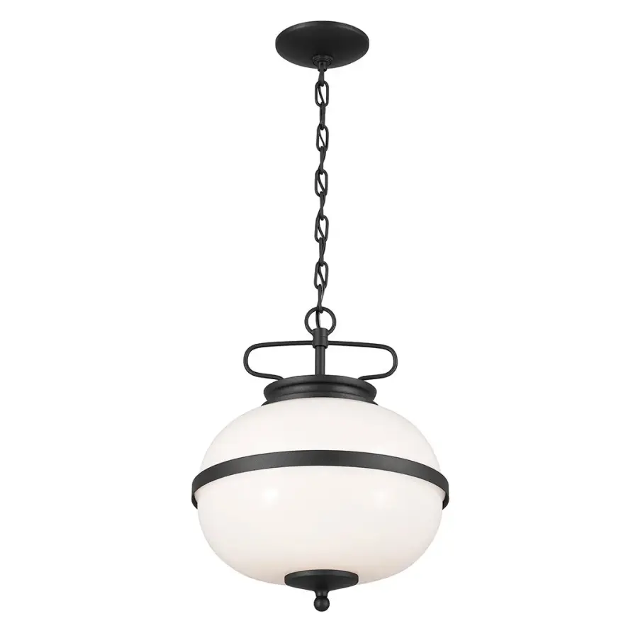 Opal 2-Light Pendant in Textured Black - Image 2