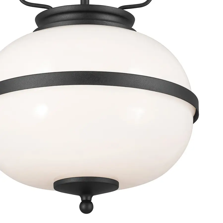Opal 2-Light Pendant in Textured Black - Image 3